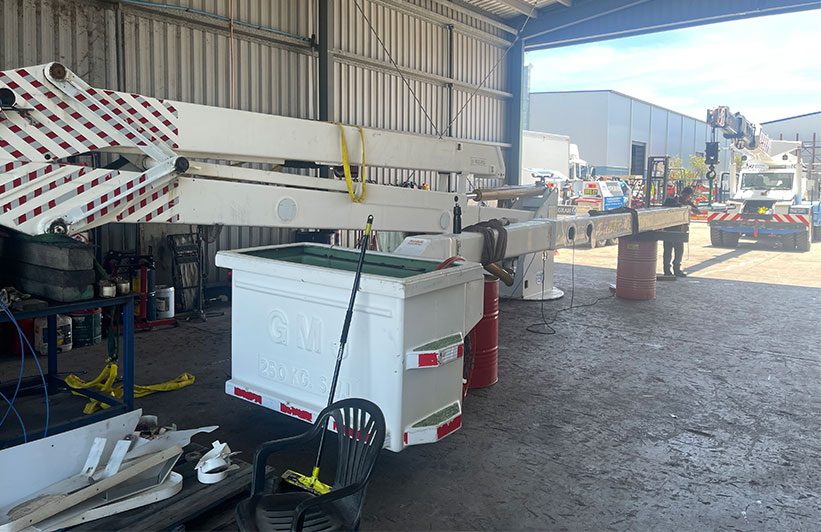 Crane in Garage