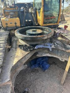 Worn Excavator Component